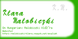 klara malobiczki business card